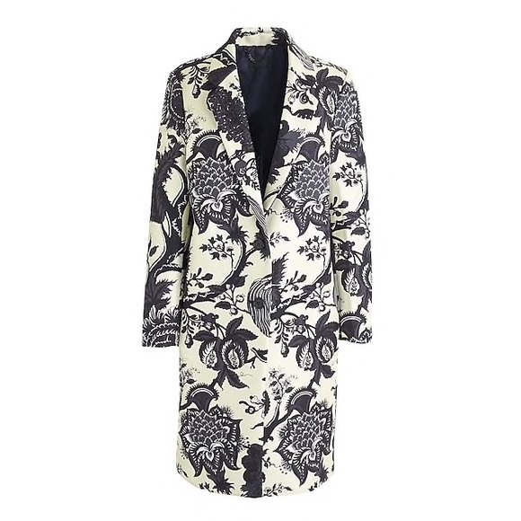 J. Crew Jackets & Blazers - J.Crew Collection Noir Floral Bonded Coat
